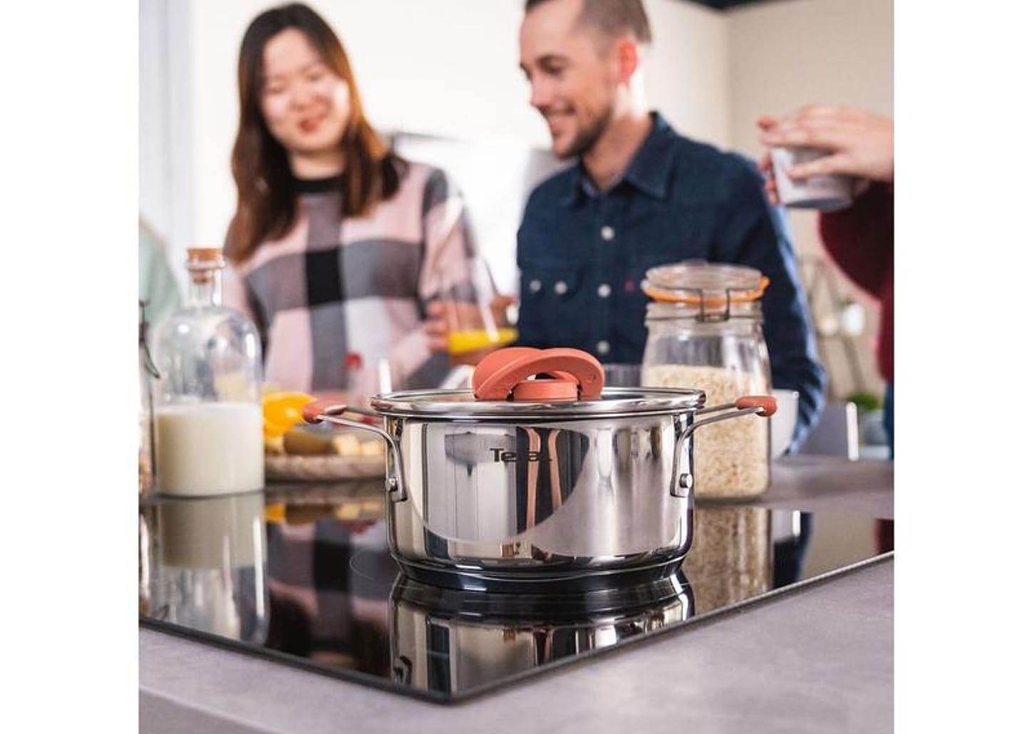 Jogo de Panelas Tefal Inox Fundo Triplo 4 Peças Opti'Space