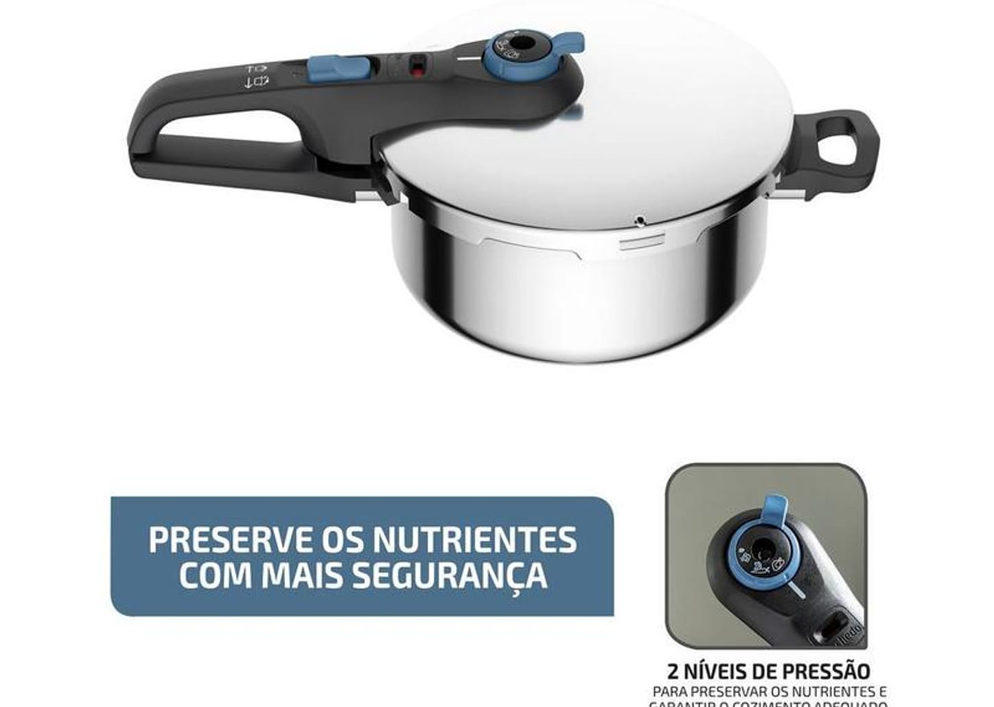 Panela de Pressão Rochedo Inox 4L Fechamento Externo Trendy