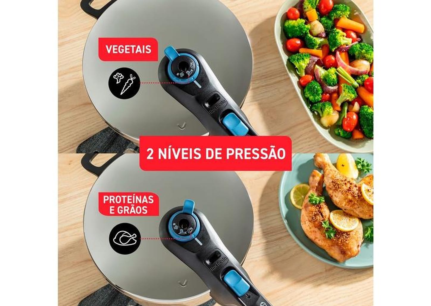 Panela de Pressão Rochedo Inox 4L Fechamento Externo Trendy