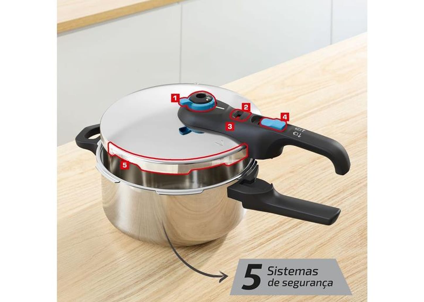 Panela de Pressão Rochedo Inox 4L Fechamento Externo Trendy