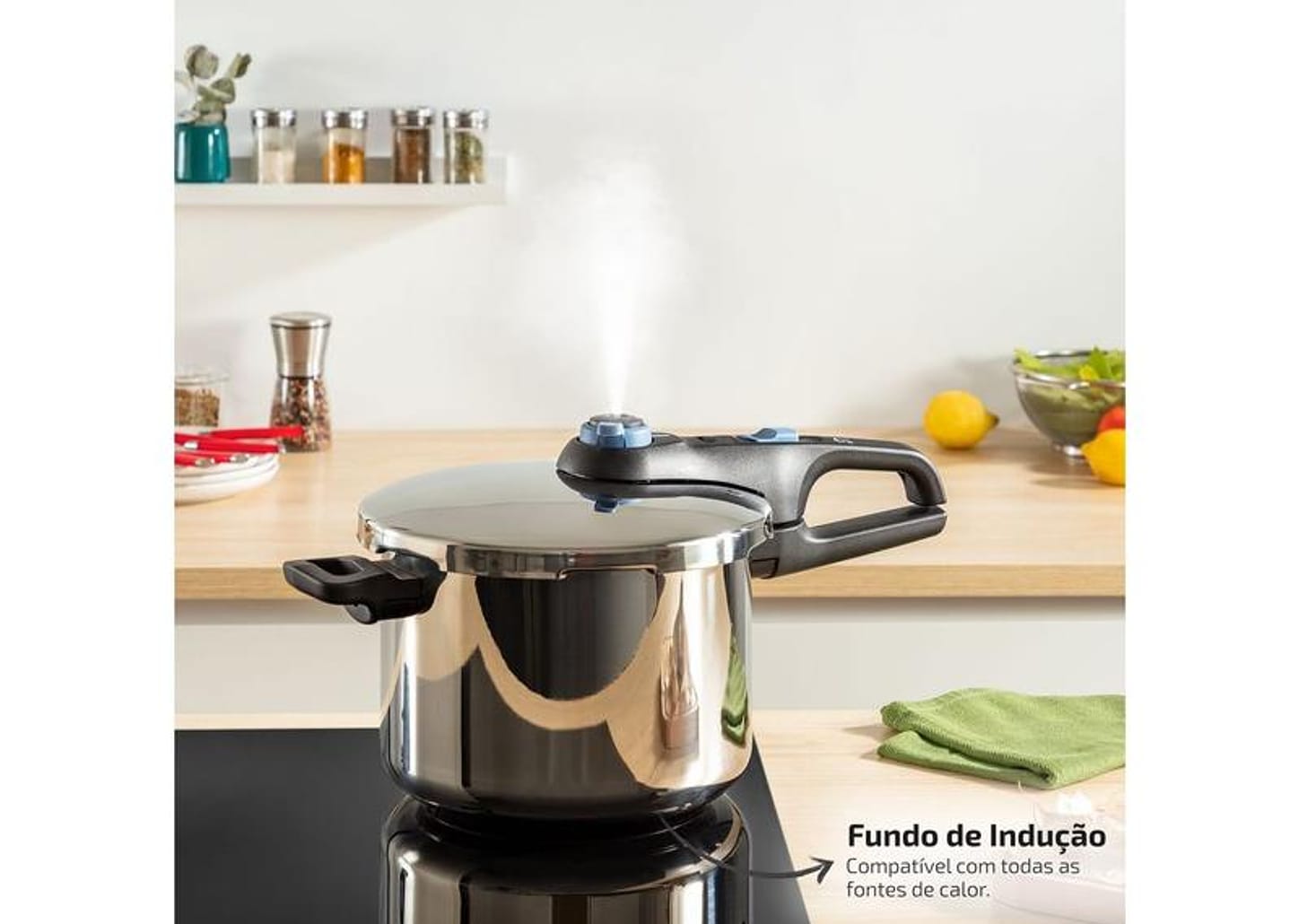 Panela de Pressão Rochedo Inox 4L Fechamento Externo Trendy