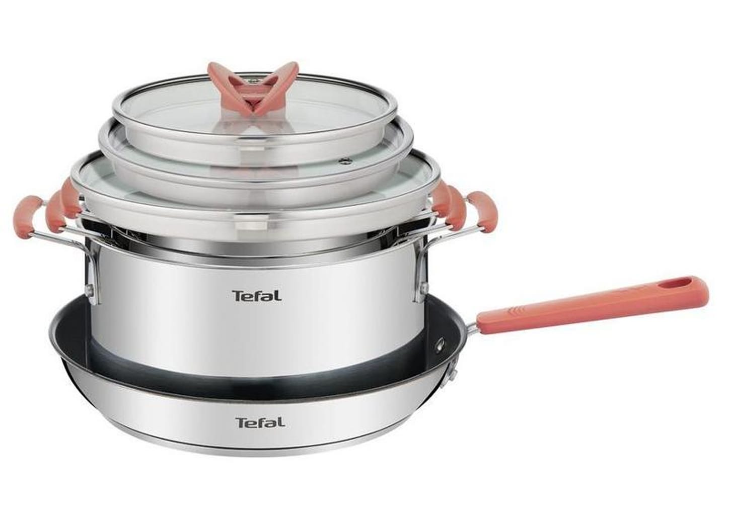 Jogo de Panelas Tefal Inox Fundo Triplo 4 Peças Opti'Space