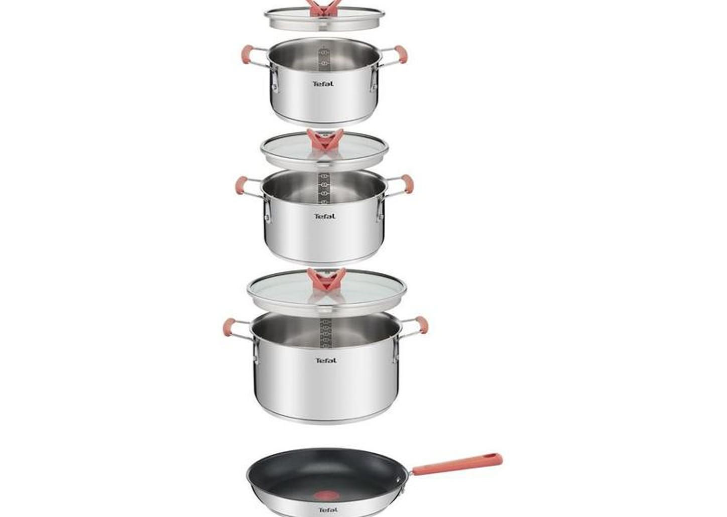 Jogo de Panelas Tefal Inox Fundo Triplo 4 Peças Opti'Space