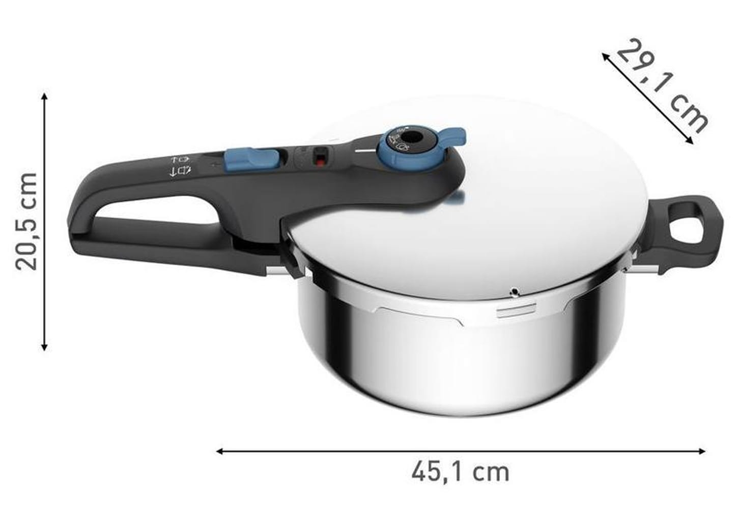 Panela de Pressão Rochedo Inox 4L Fechamento Externo Trendy