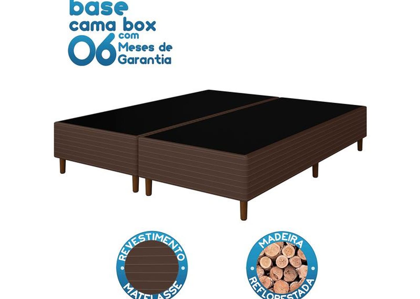 Base Cama Box Queen Bipartido 26x158x198cm Resistence