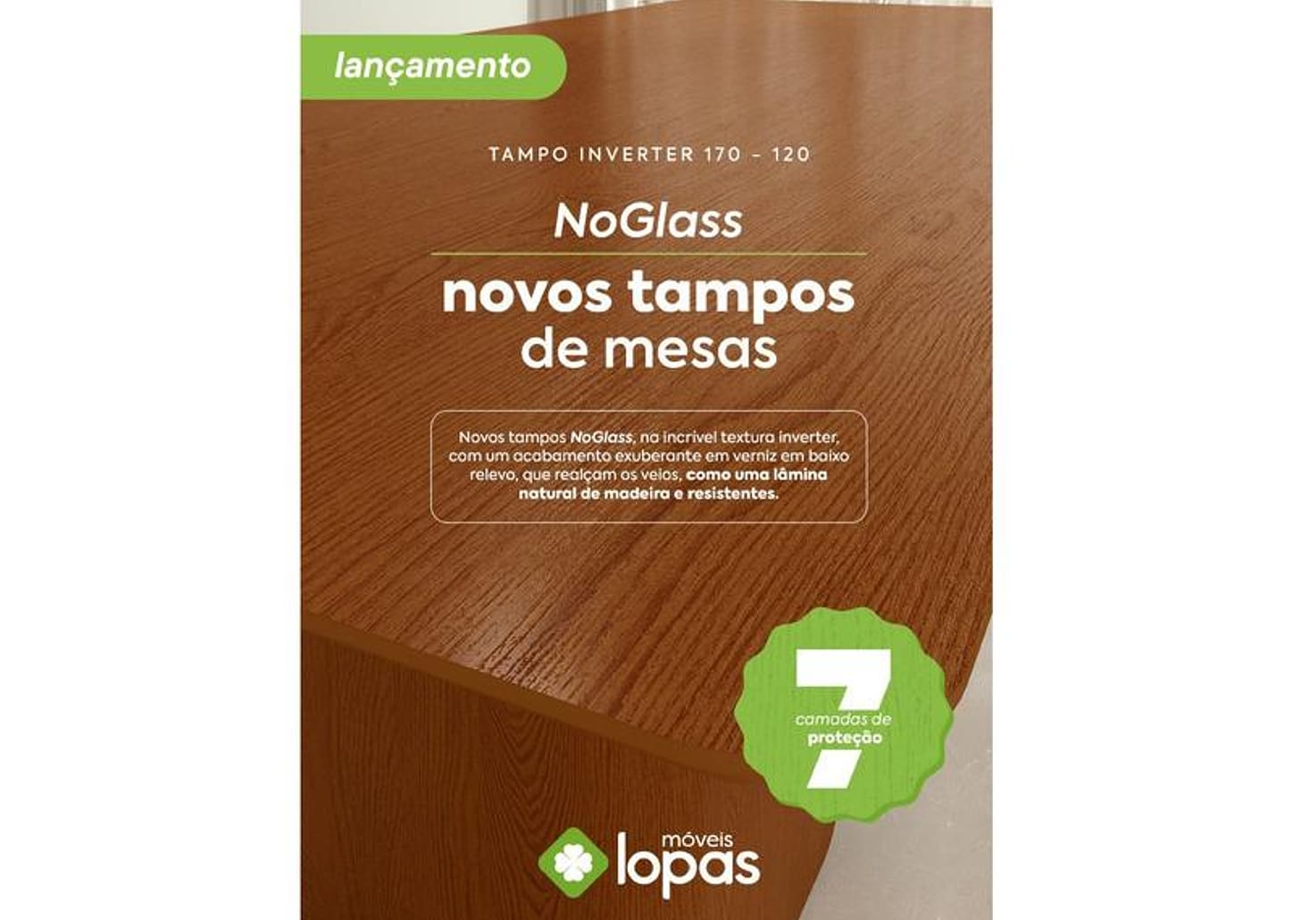 Mesa de Jantar 4 Cadeiras Retangular Frassino Móveis Lopas Celebrare