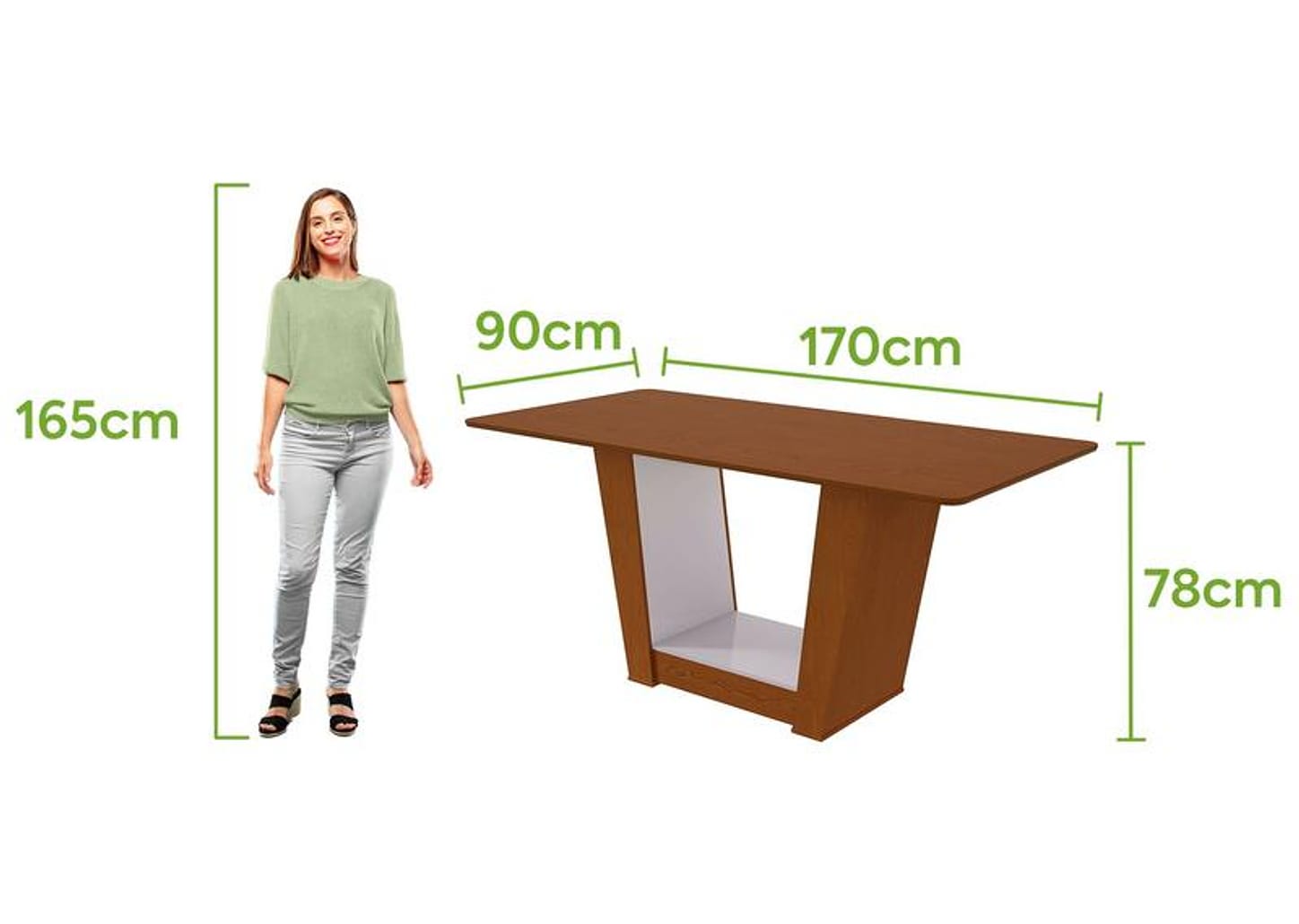 Mesa de Jantar 6 Cadeiras Retangular Frassino e Off White Móveis Lopas Apogeu