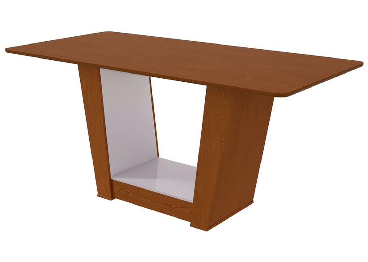 Mesa de Jantar 6 Cadeiras Retangular Frassino e Off White Móveis Lopas Apogeu