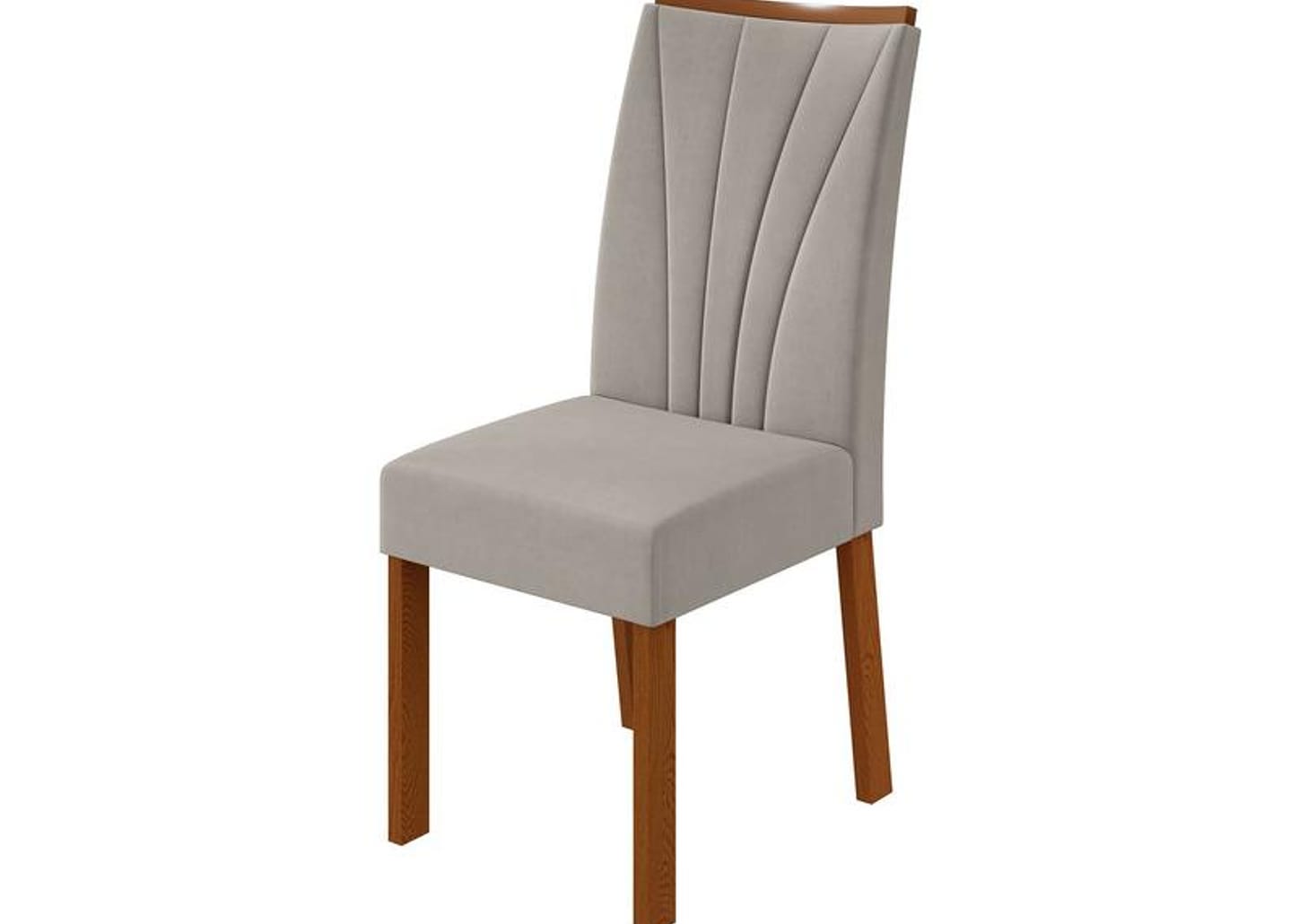 Mesa de Jantar 6 Cadeiras Retangular Frassino e Off White Móveis Lopas Apogeu