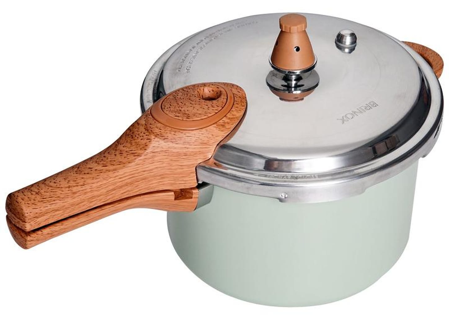 Panela de Pressão Brinox 4,2L Fechamento Externo Pistache Ceramic Life Pressure