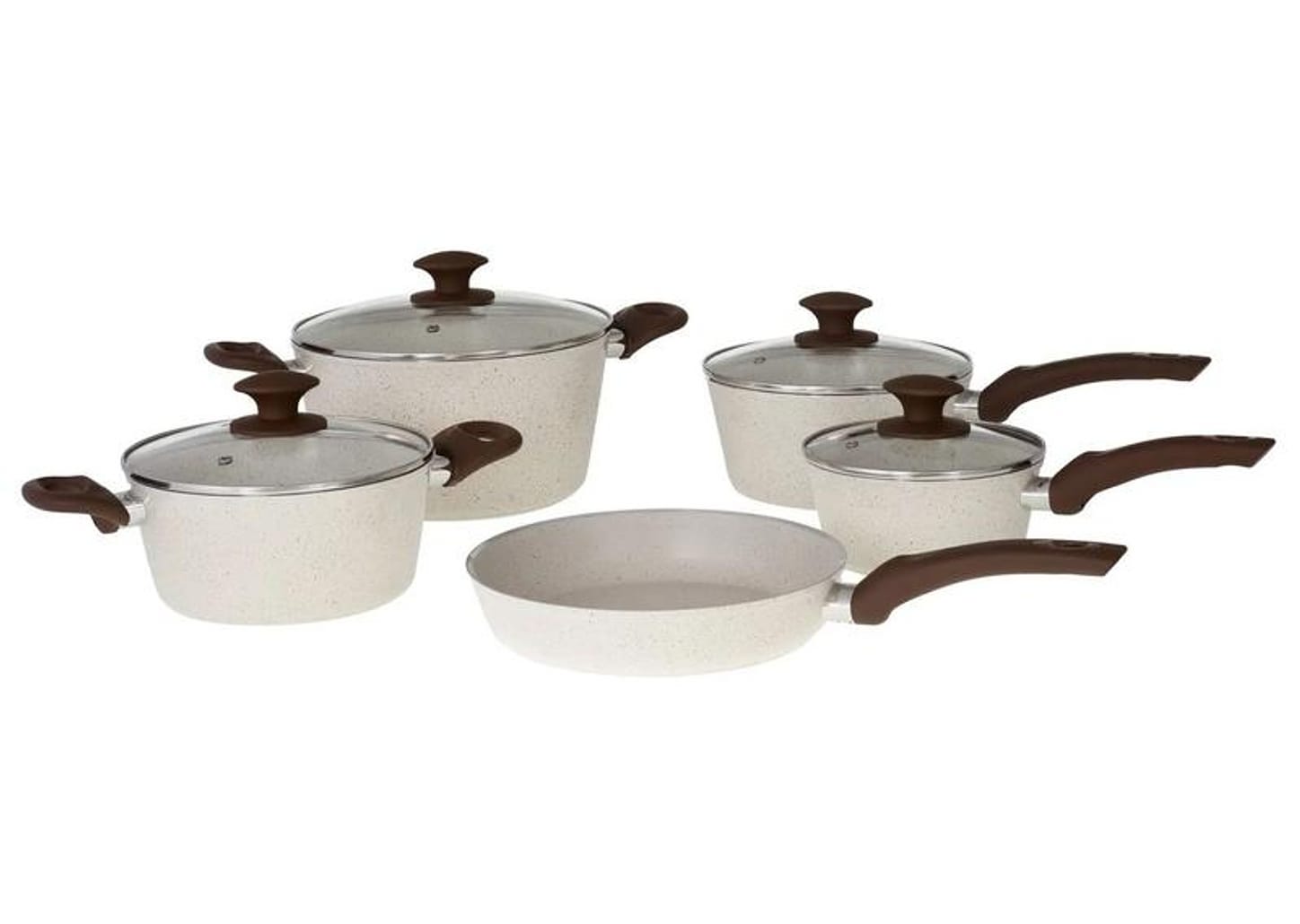 Jogo de Panelas Brinox Cerâmico de Alumínio Vanilla 5 Peças Optima Essentials Ceramic Life