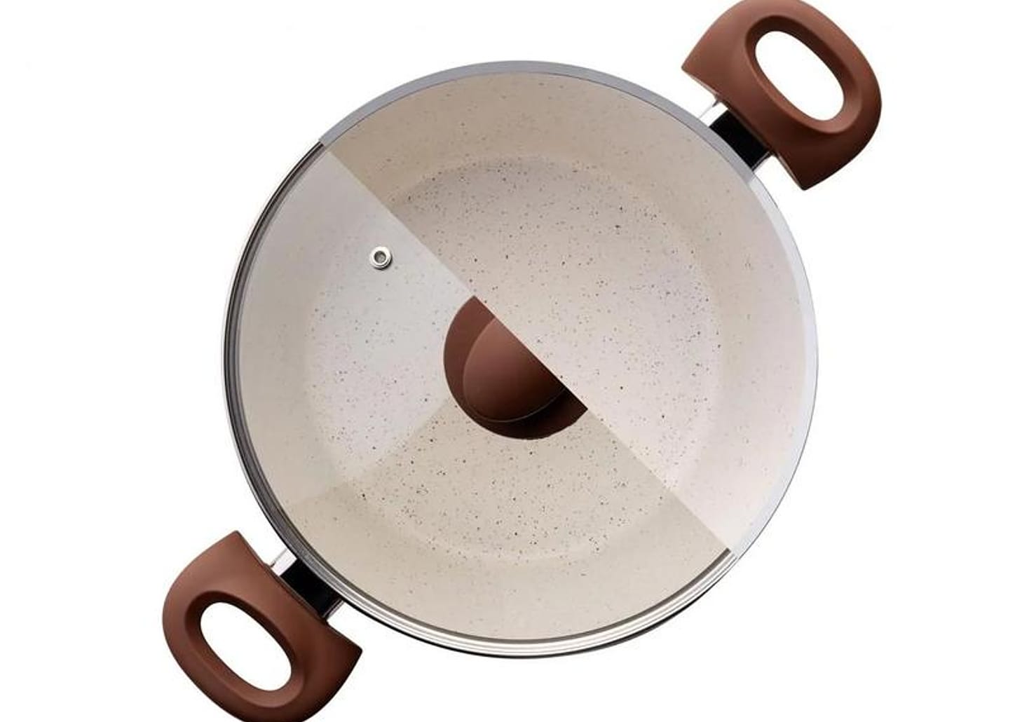 Jogo de Panelas Brinox Cerâmico de Alumínio Vanilla 5 Peças Optima Essentials Ceramic Life