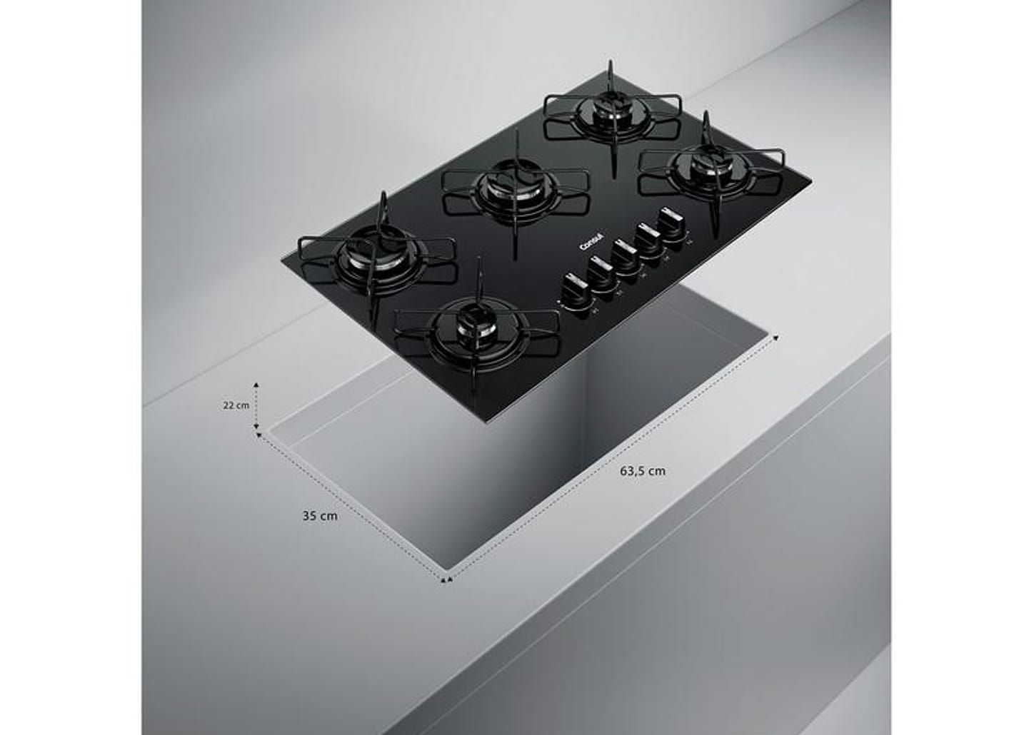 Cooktop 5 Bocas a Gás Consul GLP Preto Superautomático CD060BE