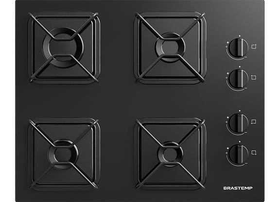 Cooktop 4 Bocas a Gás Brastemp GLP Preto Superautomático BDD61BE