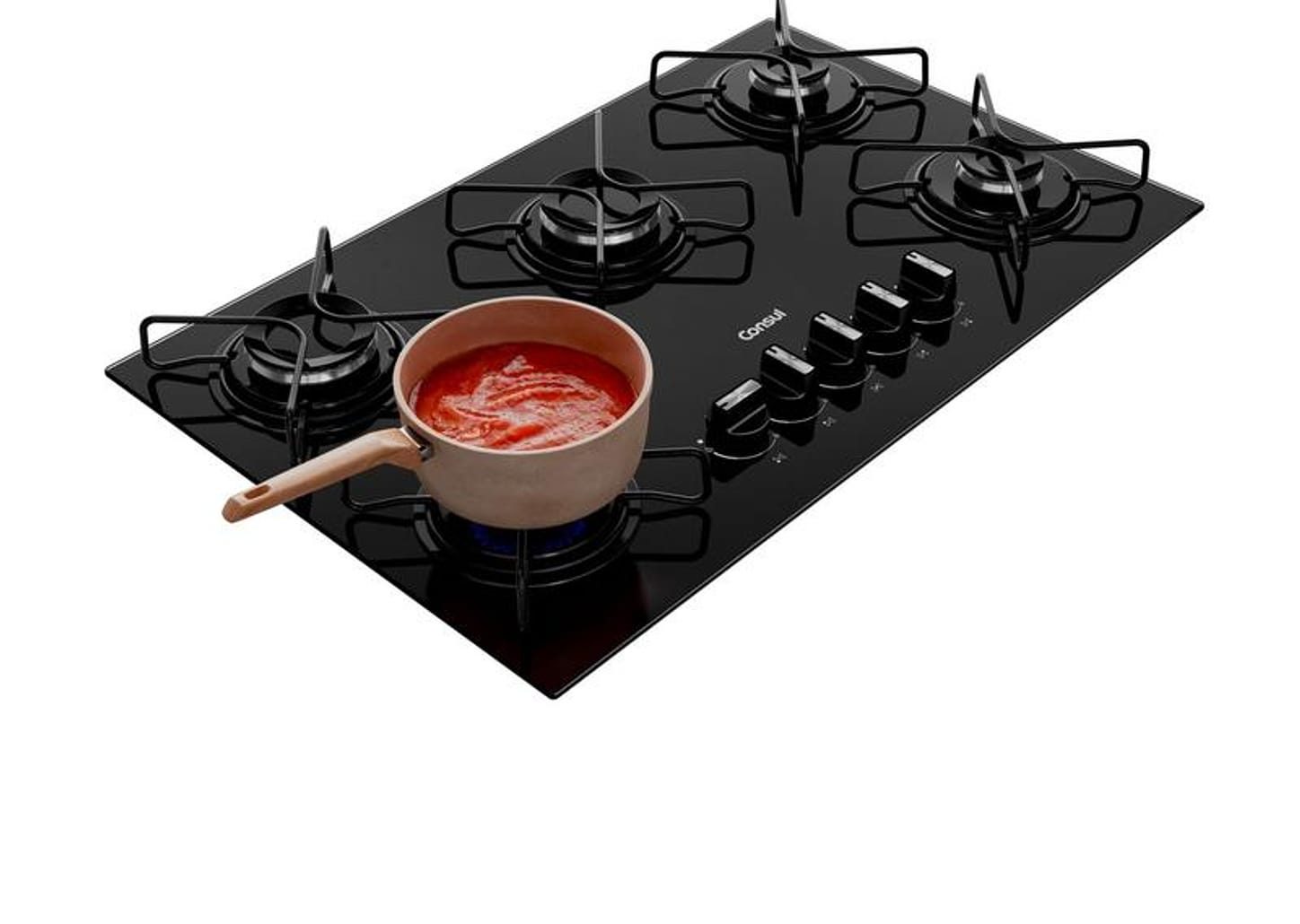 Cooktop 5 Bocas a Gás Consul GLP Preto Superautomático CD060BE
