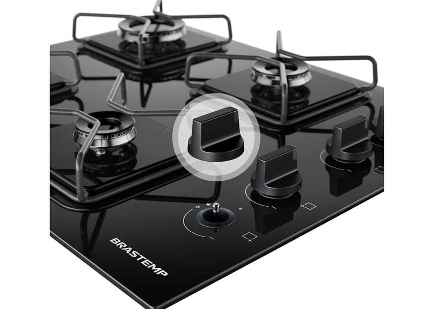 Cooktop 4 Bocas a Gás Brastemp GLP Preto Superautomático BDD61BE