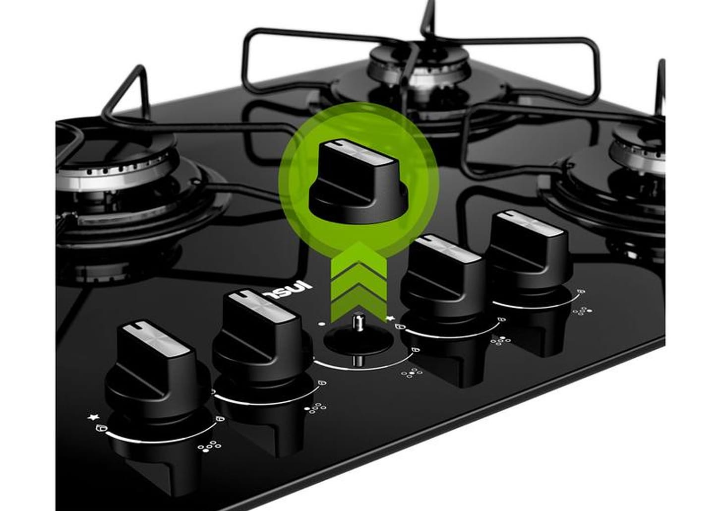 Cooktop 5 Bocas a Gás Consul GLP Preto Superautomático CD060BE