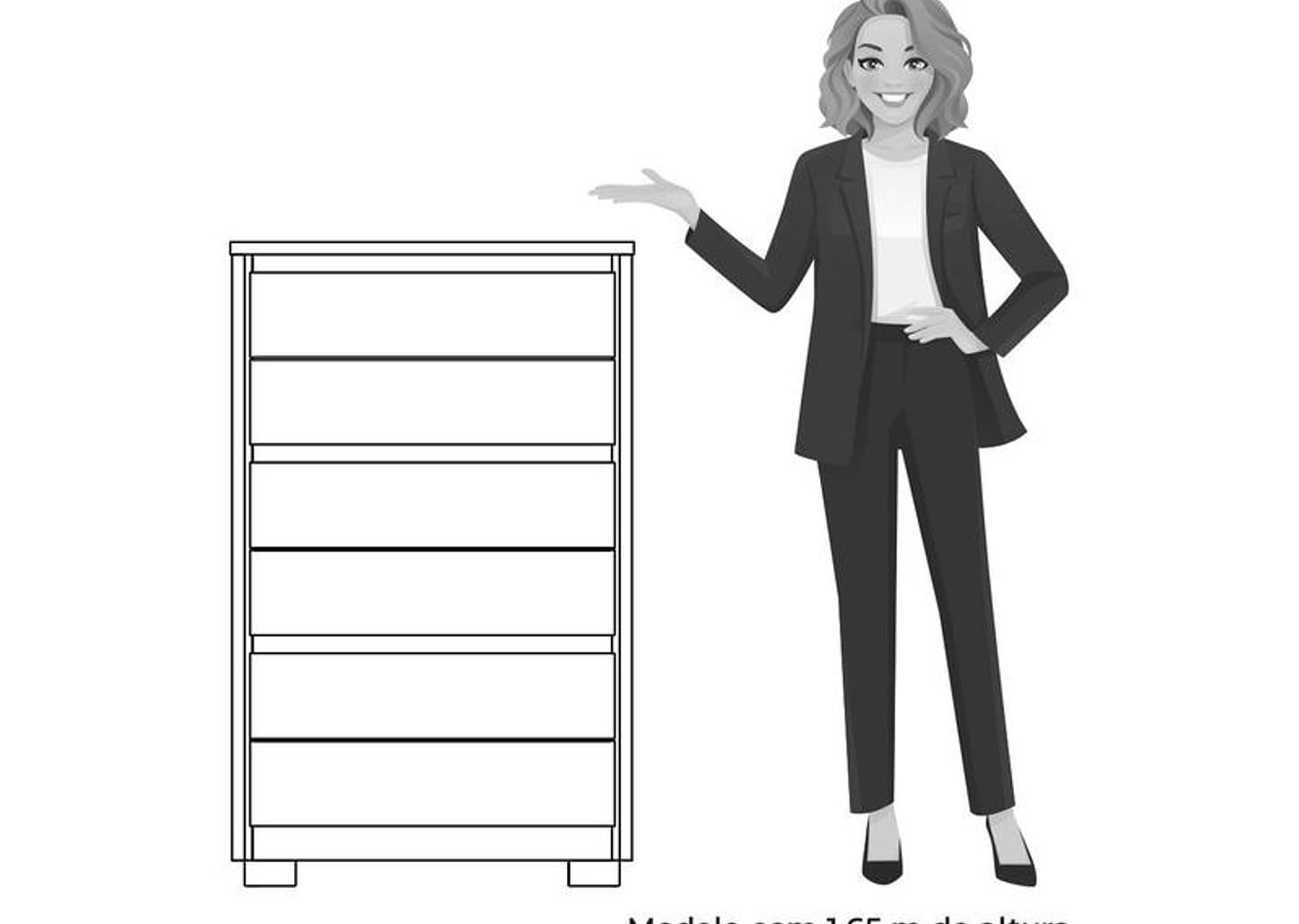 Cômoda 6 Gavetas Móveis Albatroz Unno