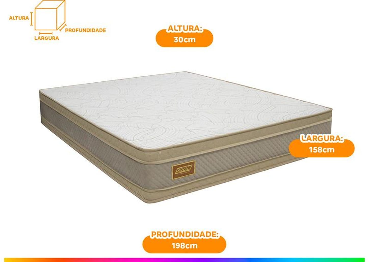 Colchão Queen Gazin de Espuma D40 30x158x198cm Dual Force