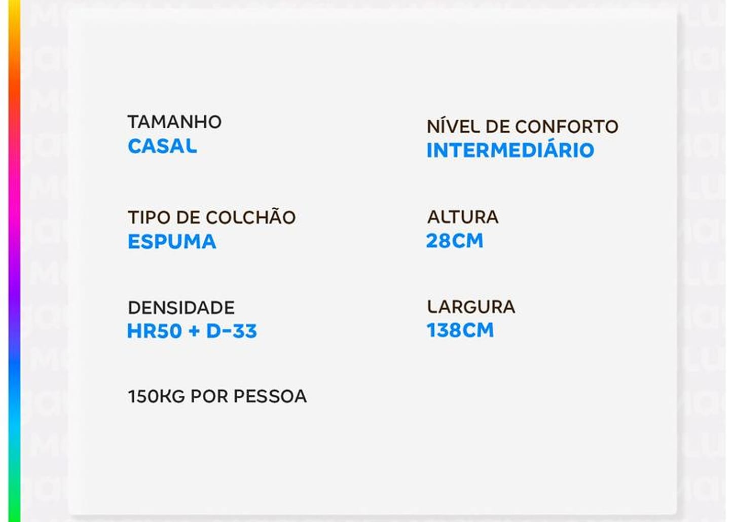 Colchão Casal Gazin de Espuma D33 28x138x188cm High Comfort