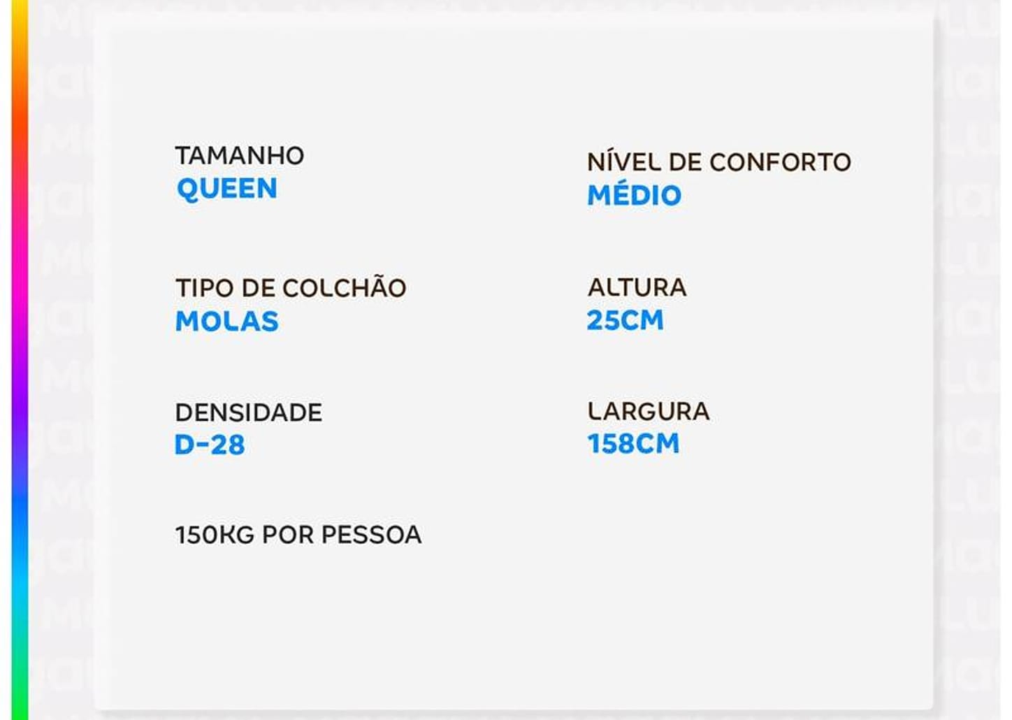 Colchão Queen Zissou de Mola Ensacadas 25x158x198cm Spark by Zissou Equilibrado Z160LP