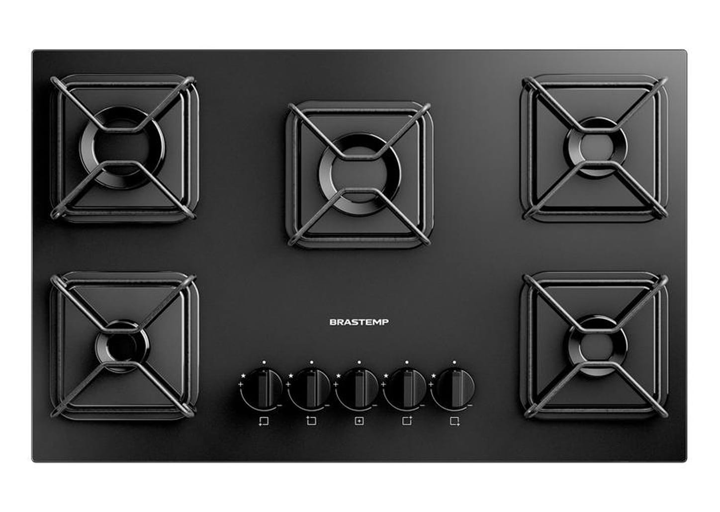 Cooktop 5 Bocas a Gás Brastemp GLP Preto Superautomático BDD75BE