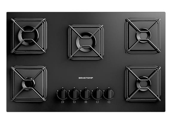 Cooktop 5 Bocas a Gás Brastemp GLP Preto Superautomático BDD75BE