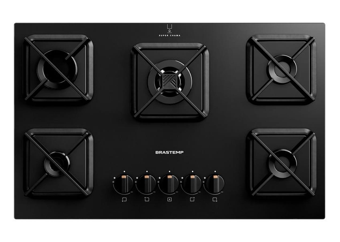 Cooktop 5 Bocas a Gás Brastemp GLP Preto Superautomático BDS75AE