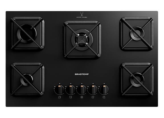 Cooktop 5 Bocas a Gás Brastemp GLP Preto Superautomático BDS75AE