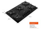 Cooktop 5 Bocas a Gás Brastemp GLP Preto Superautomático BDD75BE
