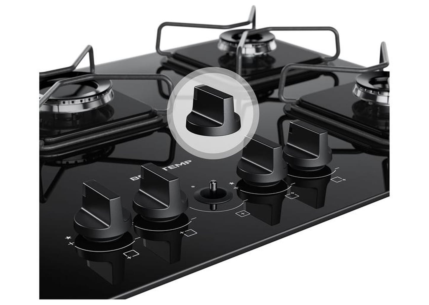 Cooktop 5 Bocas a Gás Brastemp GLP Preto Superautomático BDD75BE