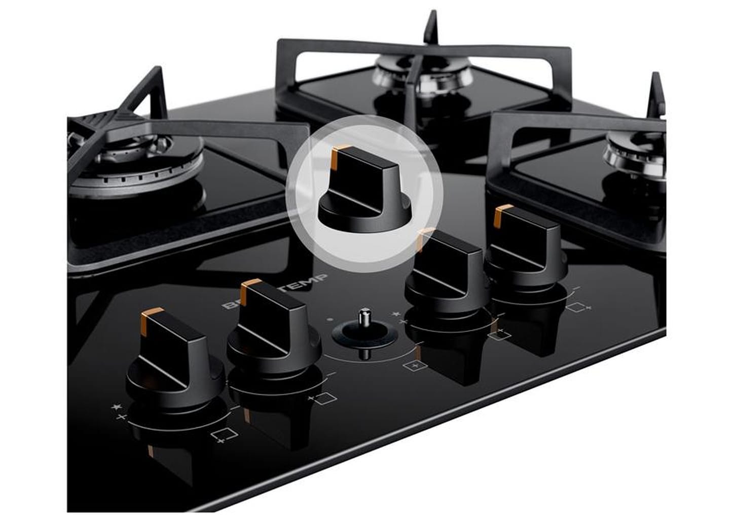 Cooktop 5 Bocas a Gás Brastemp GLP Preto Superautomático BDS75AE