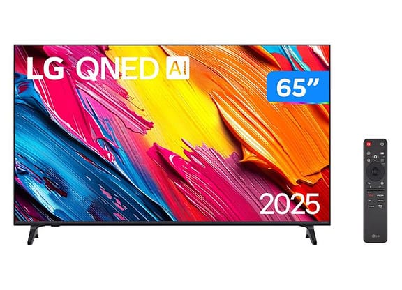 Smart TV 65" LG 4K Ultra HD QNED 65QNED70ASA WebOS 25 α7 AI Processor 4K Gen8 Alexa 3 HDMI 2 USB