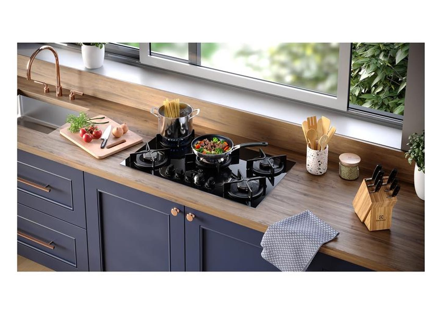 Cooktop 5 Bocas a Gás GLP Electrolux Preto Acendimento Automático Experience KE5GC