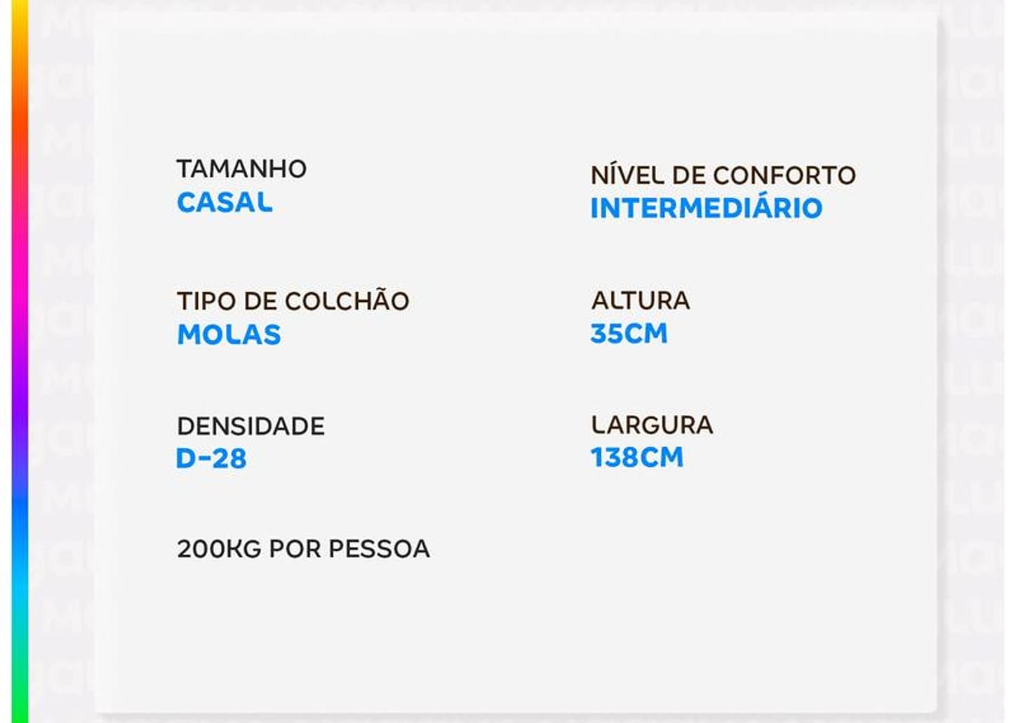 Colchão Casal Gazin de Espuma D28 35x138x188cm Veneza