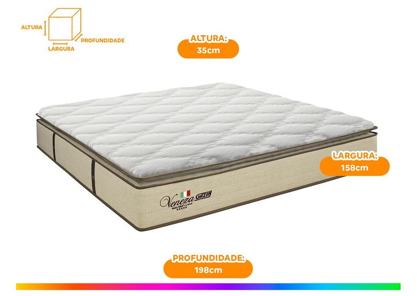 Colchão Queen Gazin de Espuma D28 35x158x198cm Veneza