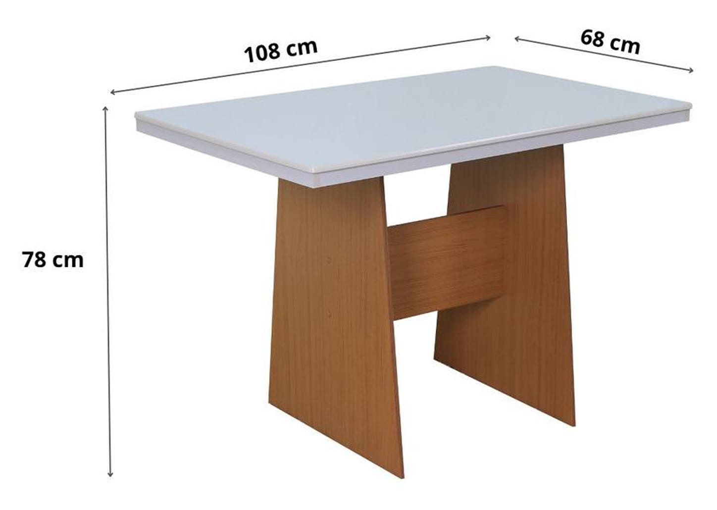 Mesa de Jantar 4 Cadeiras Retangular Cinamomo/Off White Destak Móveis São Carlos
