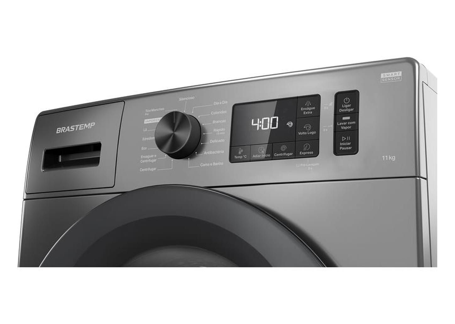 Lavadora de Roupas Brastemp 11kg Aço Inox 15 Programas de Lavagem Titanium