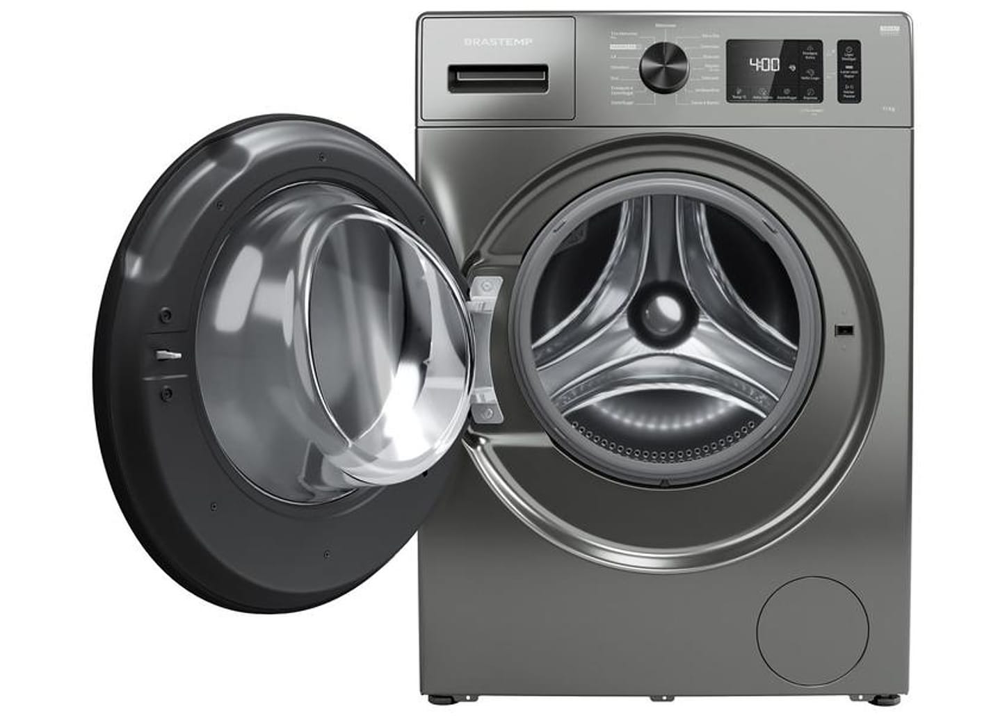 Lavadora de Roupas Brastemp 11kg Aço Inox 15 Programas de Lavagem Titanium