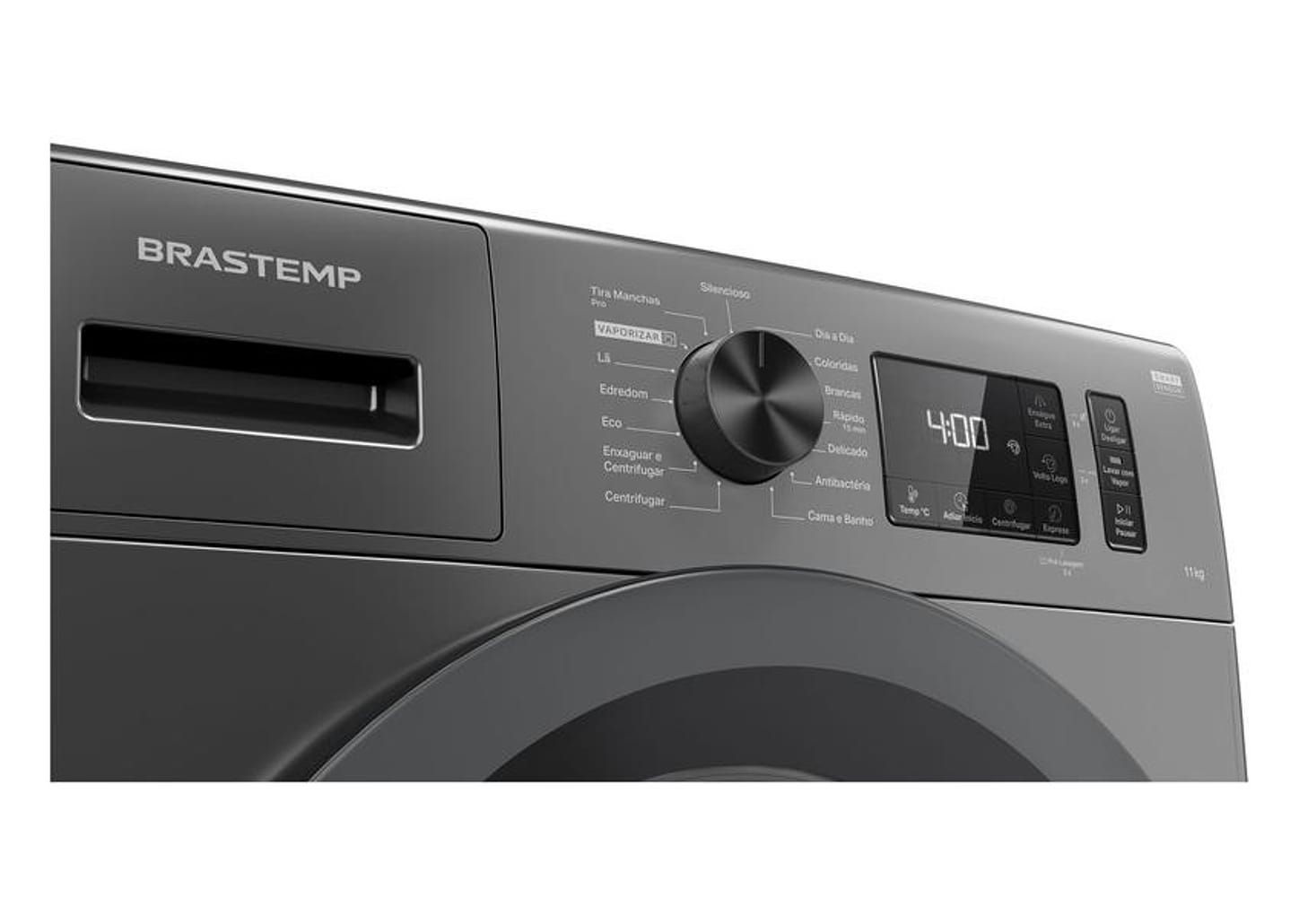 Lavadora de Roupas Brastemp 11kg Aço Inox 15 Programas de Lavagem Titanium