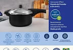 Panela de Pressão 24 cm 6L Vancouver Effect Preta Tramontina
