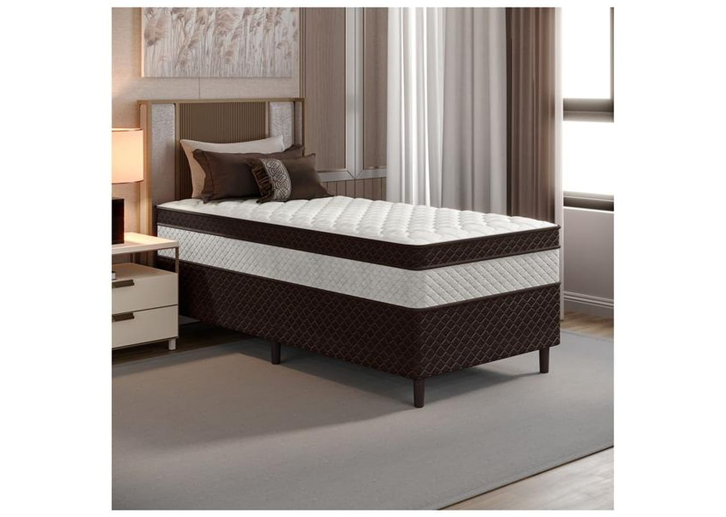 Cama Box Solteiro Umaflex 52x88x188cm Manu