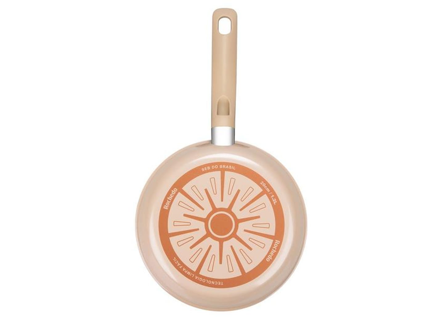 Jogo de Panelas Rochedo de Alumínio Vanilla Fundo Triplo 5 Peças Ceramic Light Sand