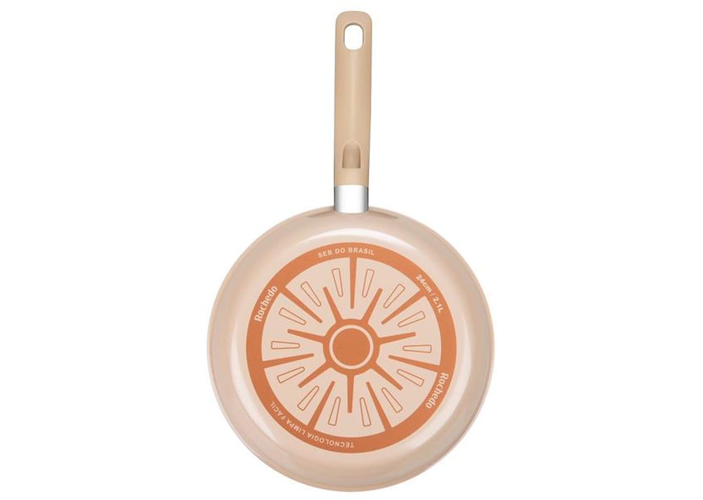 Jogo de Panelas Rochedo de Alumínio Vanilla Fundo Triplo 5 Peças Ceramic Light Sand