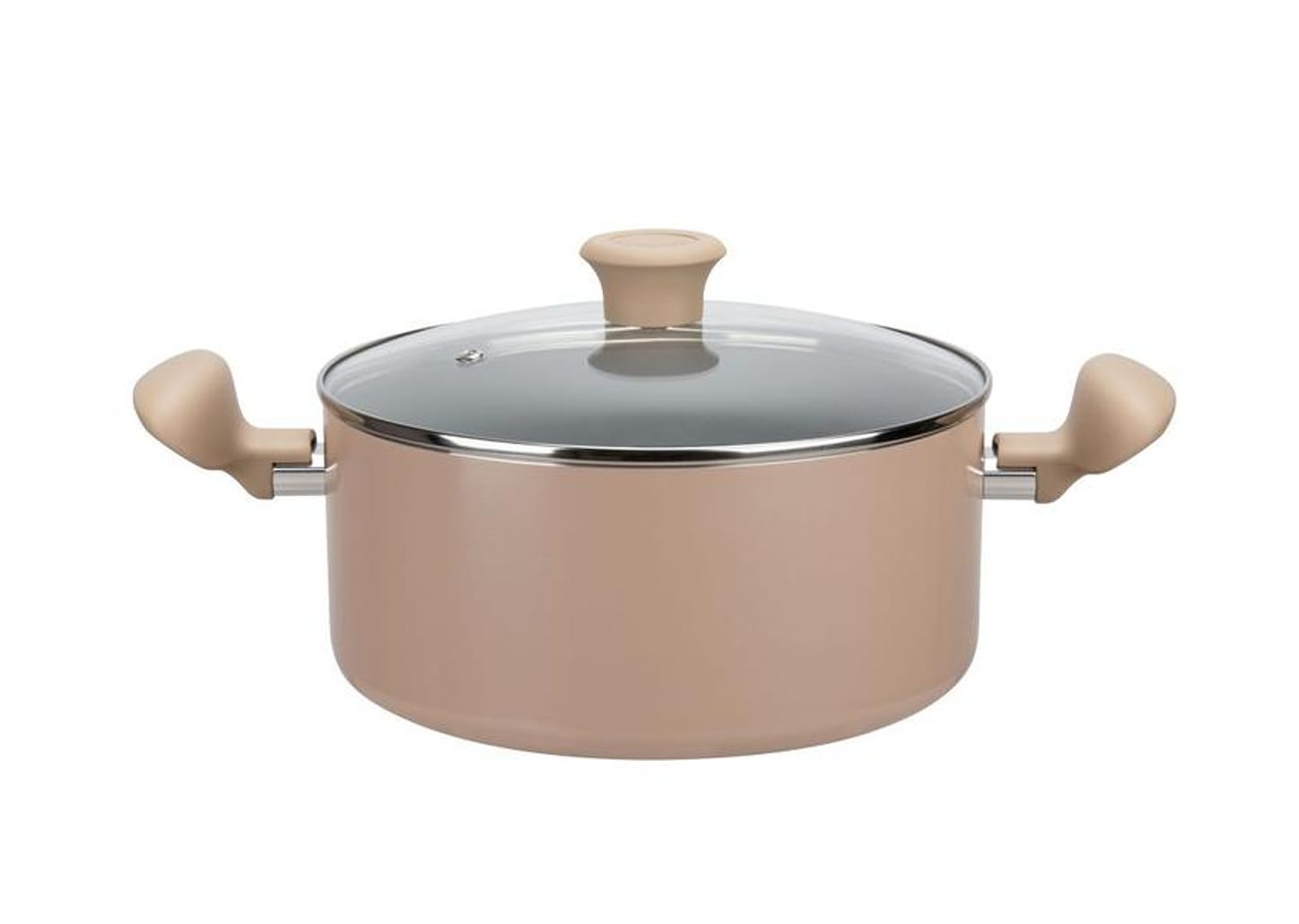 Jogo de Panelas Rochedo de Alumínio Vanilla Fundo Triplo 5 Peças Ceramic Light Sand