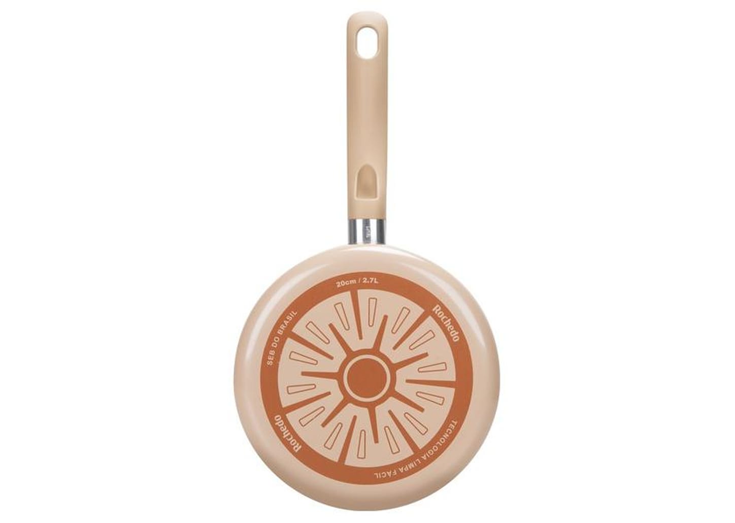 Jogo de Panelas Rochedo de Alumínio Vanilla Fundo Triplo 5 Peças Ceramic Light Sand