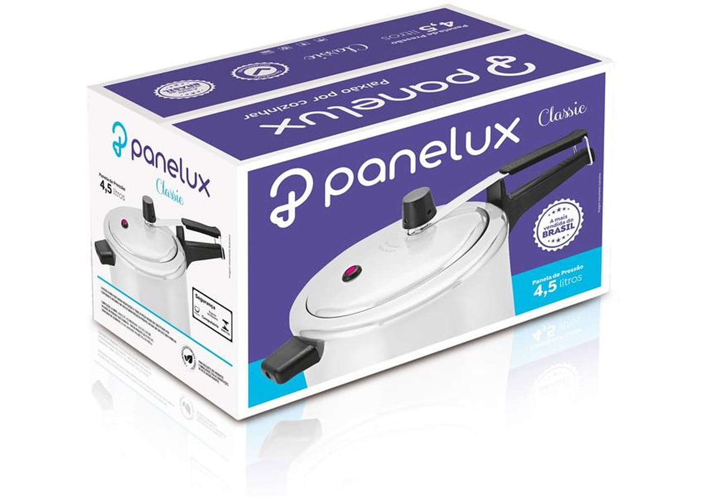 Panela de Pressão Panelux 4,5L Prata Classic 5000002