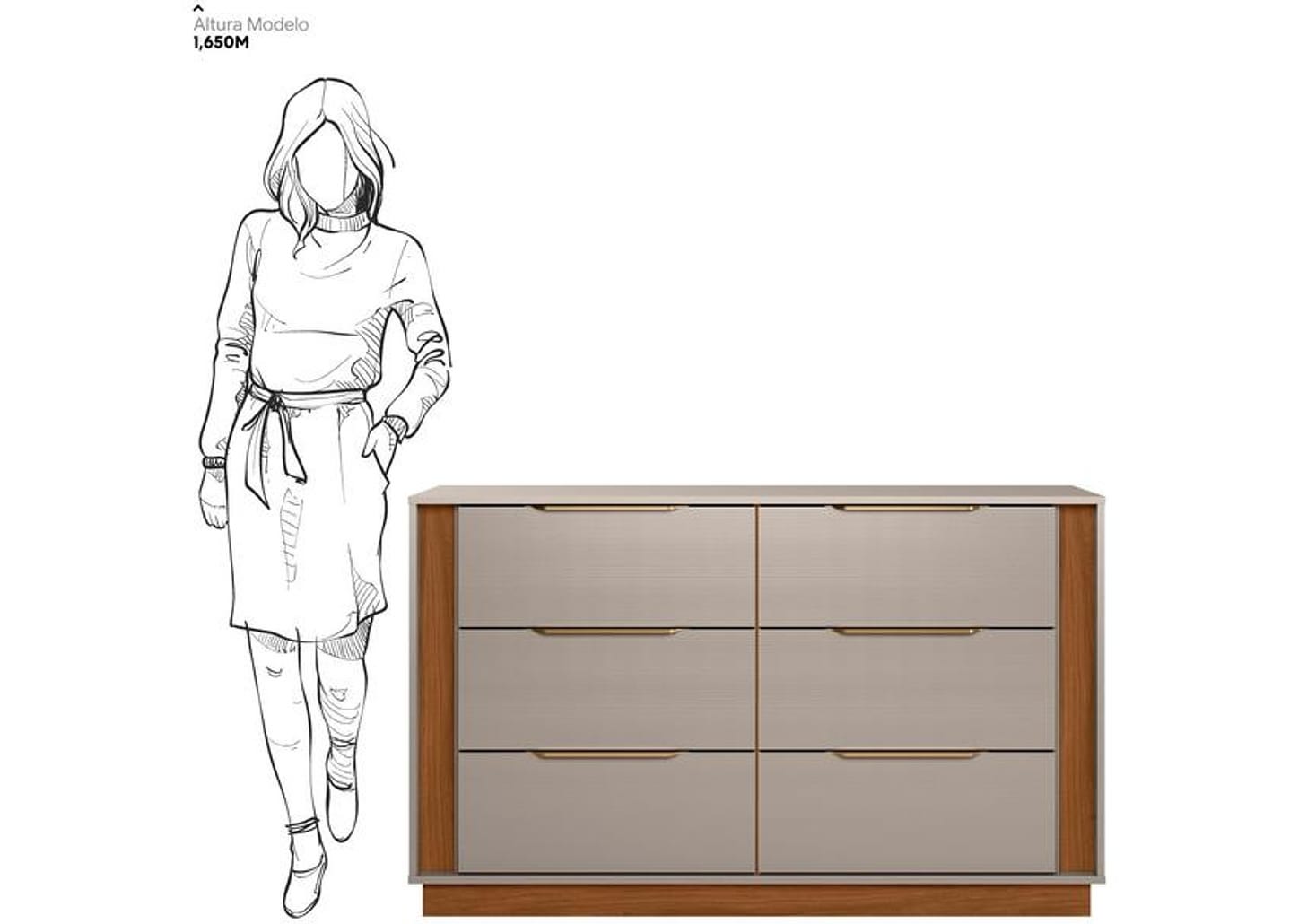 Cômoda 6 Gavetas Demóbile Giardino