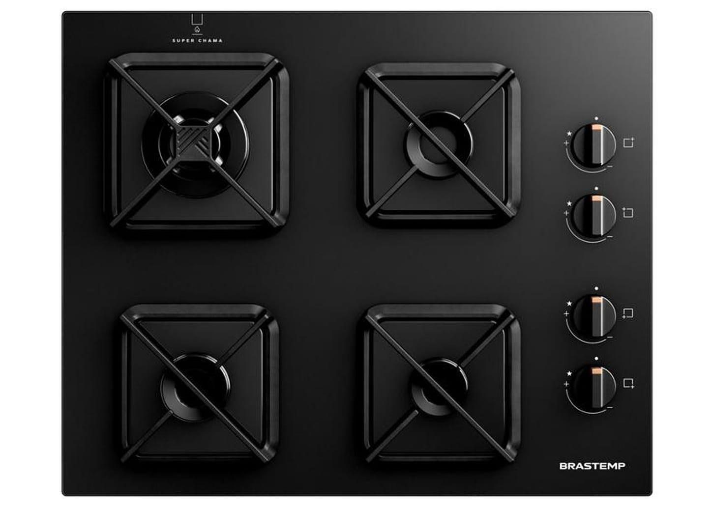 Cooktop 4 Bocas a Gás Brastemp GLP Preto Superautomático BDS62AE