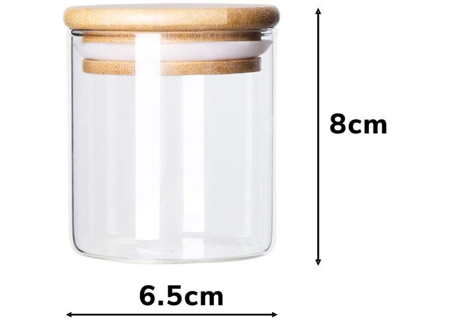Jogo de Potes de Vidro Brinox Redondo 180ml Ekko Lock & Stock 6 Peças